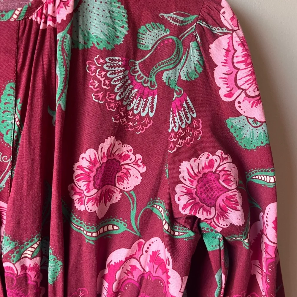 Sheradon French Eloise dress long sleeve in mulberry flora size XS NWT